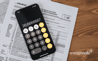 Phone with caculator above bills